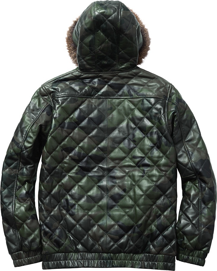 Quilted Leather Hooded Jacket view 3